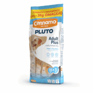 Pluto Adult Plus Medium & Maxi Pollo e Tacchino 18kg (15Kg+3Kg OMAGGIO)